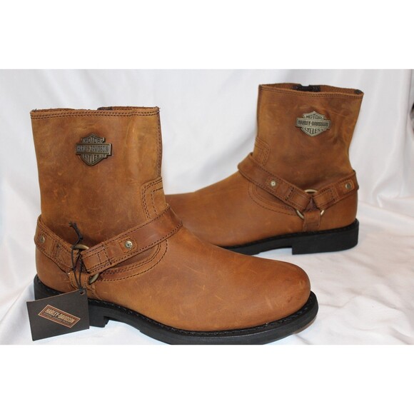 Harley-Davidson Scout 8" Harness Men's Brown Leather Motorcycle Boots NEW SZ 10 - Picture 5 of 9
